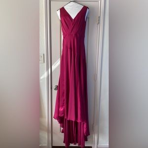 Fame & Partners medium long red dress with train. Worn once